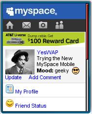 MySpace Mobile in Opera Mini 