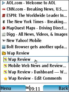 Bolt Browser - Bookmark Folders
