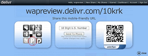 Delivr Share Detail With Share on Ping Button 