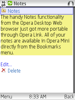 Opera Mini 4.2 Notes