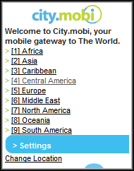 City.mobi Homepage