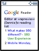   Google Reader Mobile  