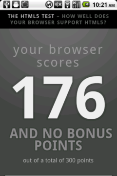 HTML5test.com - Android 2.2 Browser
