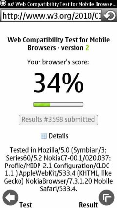 T-Mobile Astound Browser - W3C HTML5 test