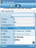 UC Browser 7.6 (Java) - Sharing with Facebook