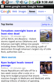 Google News Touch - Android Browser