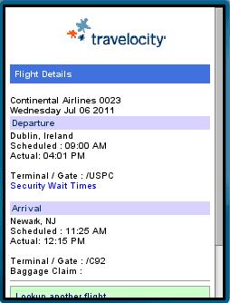 Travelocity Mobile Flight Status Fail