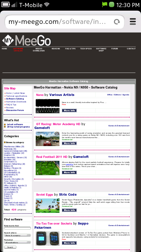My-MeeGo.com Harmattan Software Catalog