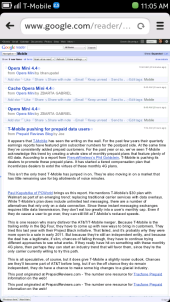 Nokia N9 Browser - Google Reader (desktop version)