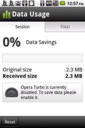 Opera Mobile 11.5 Data Monitor