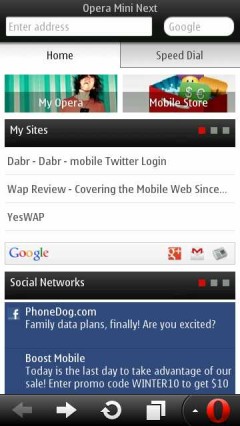 Opera Mini Next Symbian Smart Page