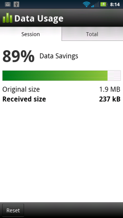 Opera Mini 7.5 Android 89% Data Savings