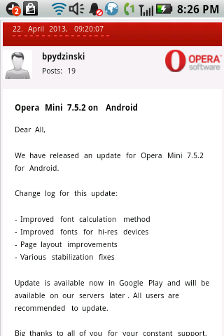My Opera - Opera Mini 7.5.2