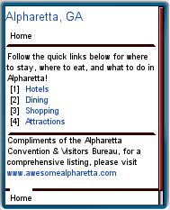 Alpharetta CVB Mobile Site 