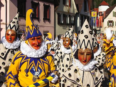 Carnival clowns in Wolfach, Germany from German Wikipedia, by Eribula