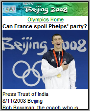NDTV Actives Olympics Page