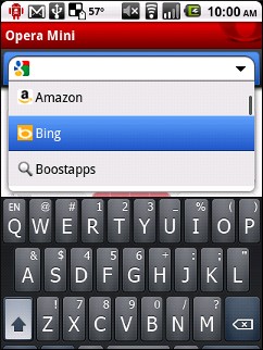 Opera Mini 5 Touch Choose Search Engine 
