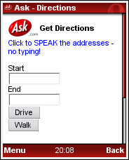 Ask Voice Enabled Driving Directions