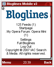  Bloglines Mobile Feed List