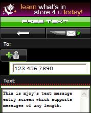mjoy Send Text Screen
