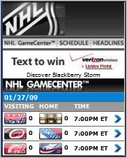 NHL Mobile Game Center