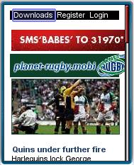 Planet-Rugby Mobile Website 