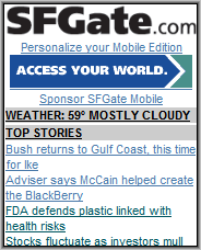 SF Gate Home Page