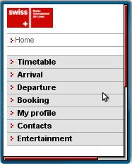 Swiss Airline's Mobile Site