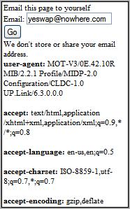 Form to email phone's User-Agent