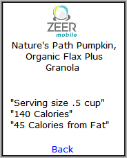 Zeer Nutritional Information