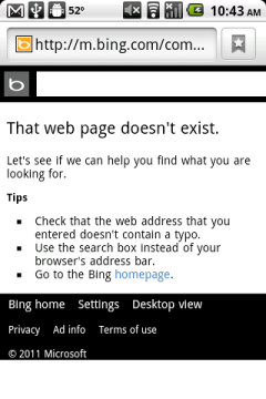 Bing 404