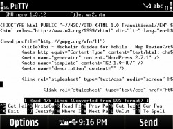 Symbian PuTTY Touch UI