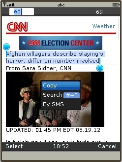 UC Browser 8.2 - Copying text from CNN