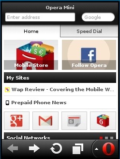 Opera Mini 7 Java Smart Page - MySites