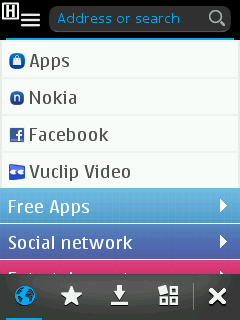 Nokia S40 Browser Start Screen