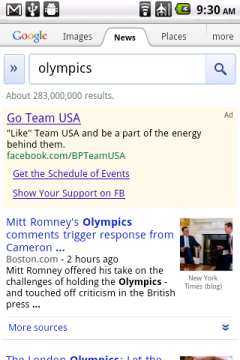 Google News Olympics
